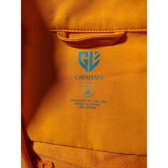 New Graham Luxe Full Zip Golf Workwear Jacket Safety Orange Medium Mens 5158 - Picture 2 of 9